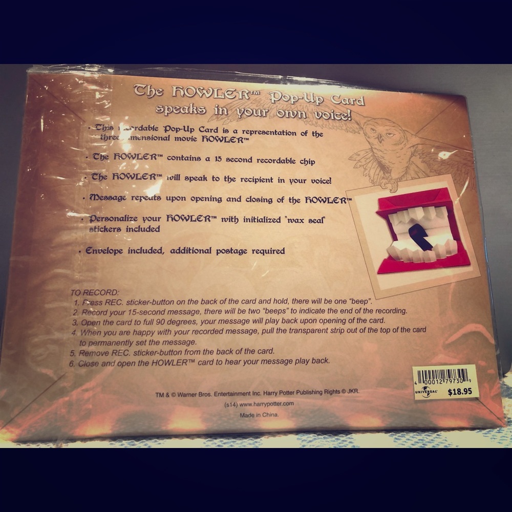 Harry Potter Pop-up Card w/Sound effect